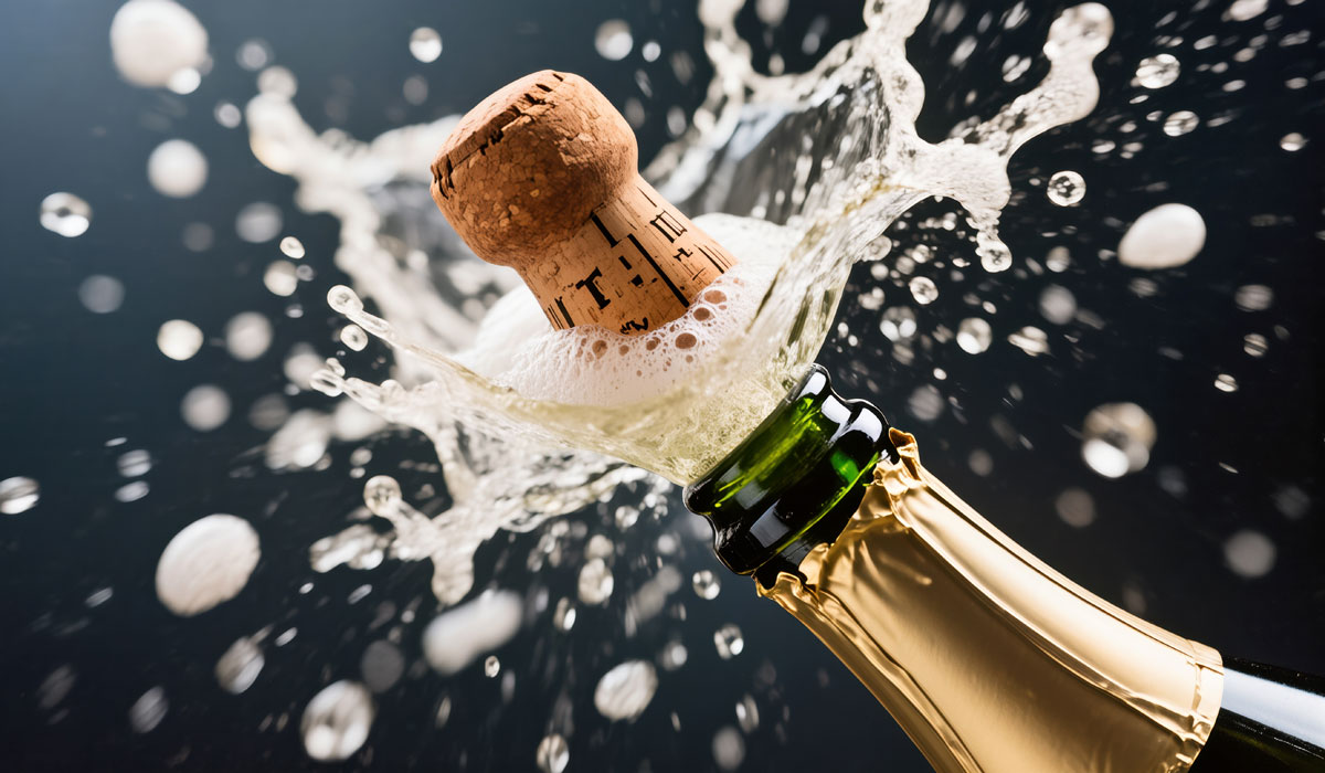 Ouverture de bouteille de champagne